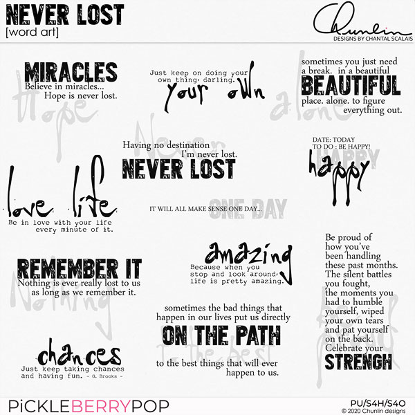 NEVER LOST - word art