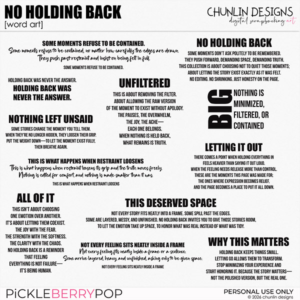 No Holding Back - word art 