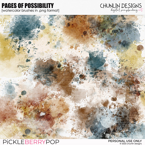 Pages of Possibility - watercolor brushes in .png format