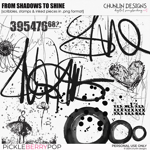 From shadows to shine - scribbles, stamps & inked pieces in .png format