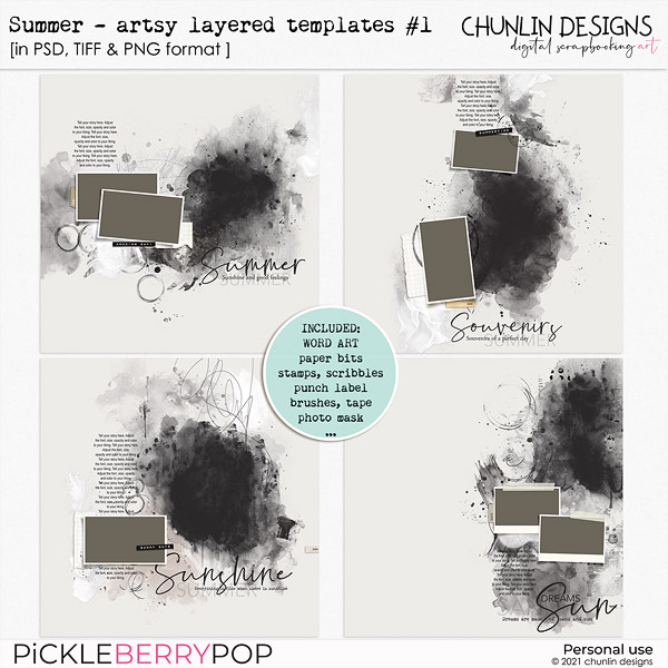 Summer - Artsy layered templates #1