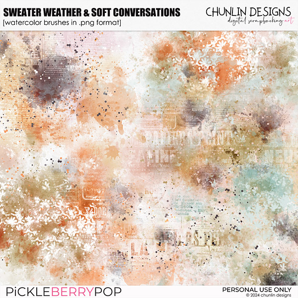 Sweater weather & soft conversations - watercolor brushes in .png format