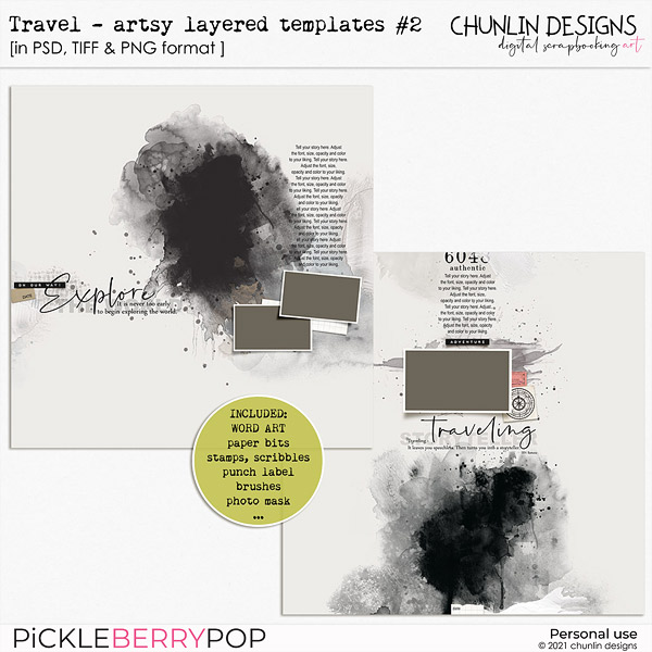 Travel - Artsy layered templates #2