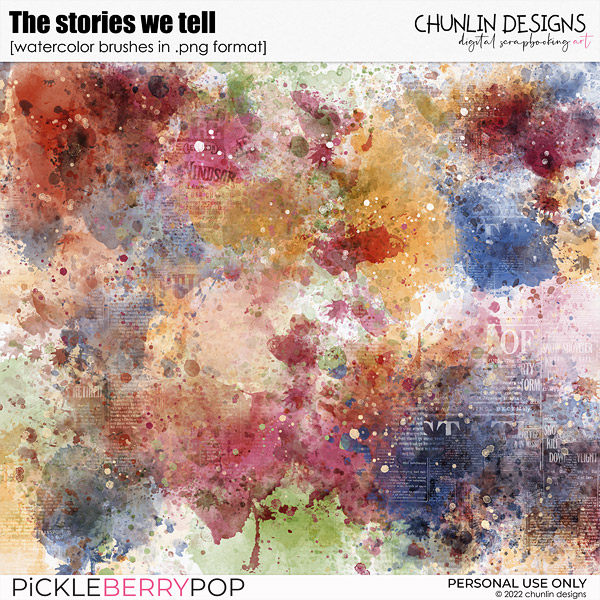 The stories we tell - watercolor brushes in .png format 