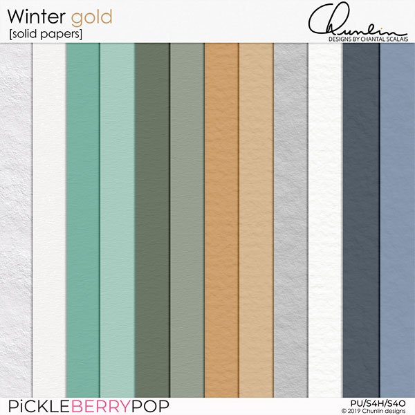 Winter gold - solid papers