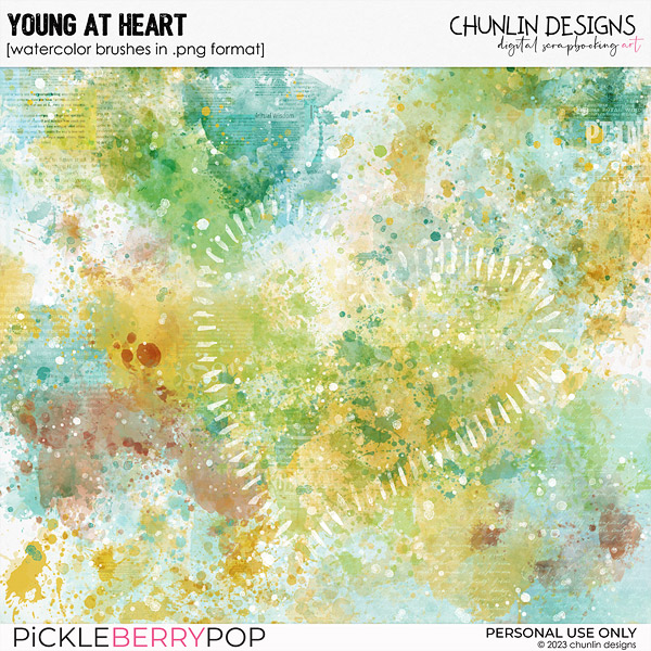 Young at heart - watercolor brushes in .png format