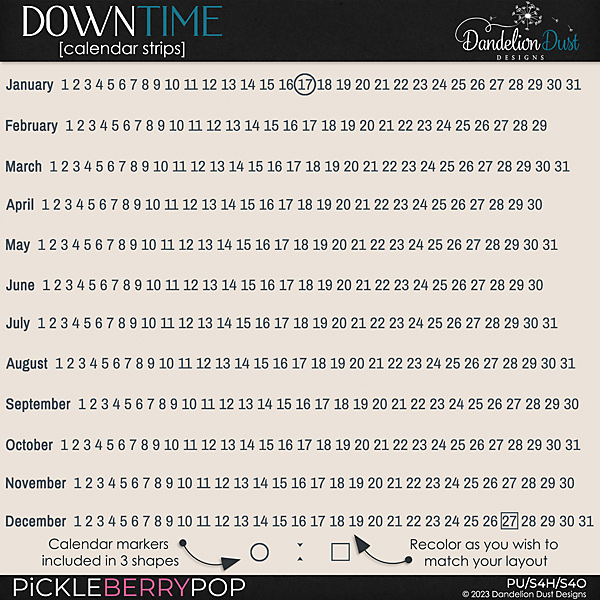 Downtime: Calendar Strips