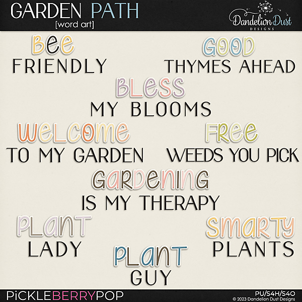 Garden Path: Word Art