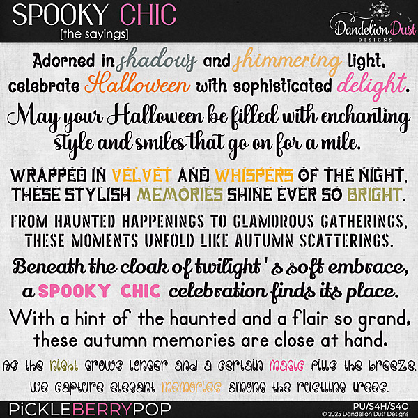 Spooky Chic: Sayings