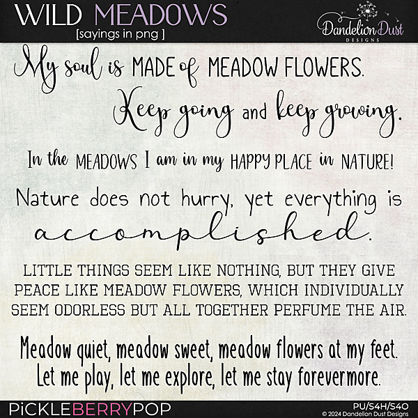 Wild Meadows: Sayings