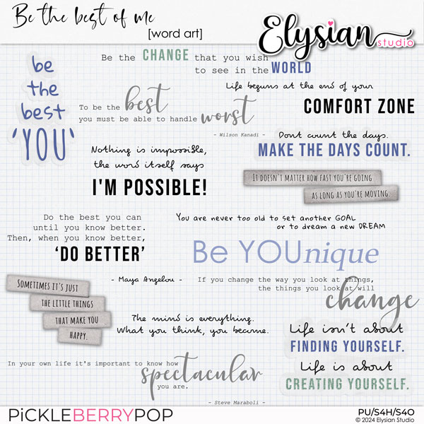 Be the Best of Me : Word Art Pack