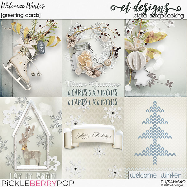 Welcome Winter Greeting Cards by et designs 