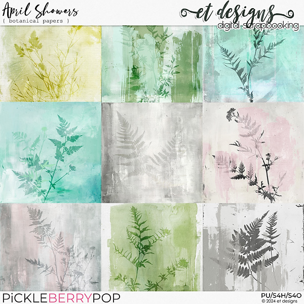 April Showers Botanical Papers by et designs