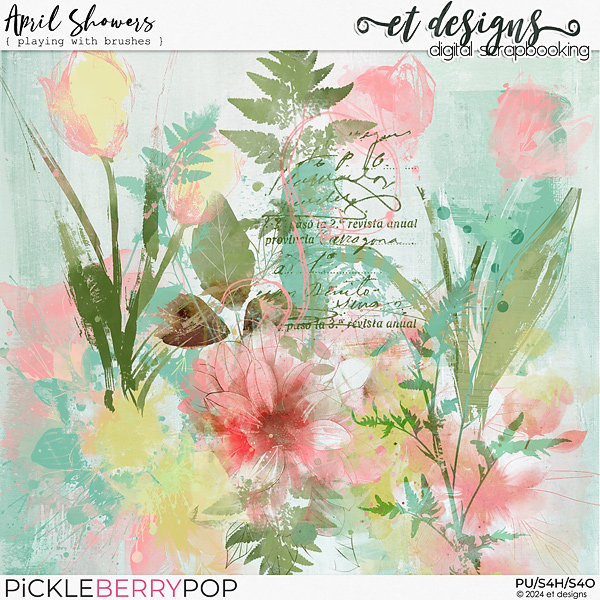 April Showers Playing with Brushes by et designs