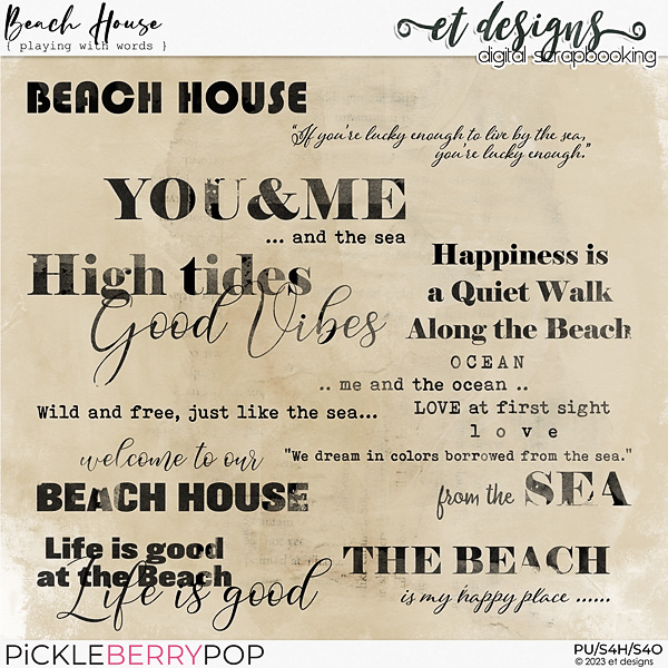 Beach House Playing with Words by et designs