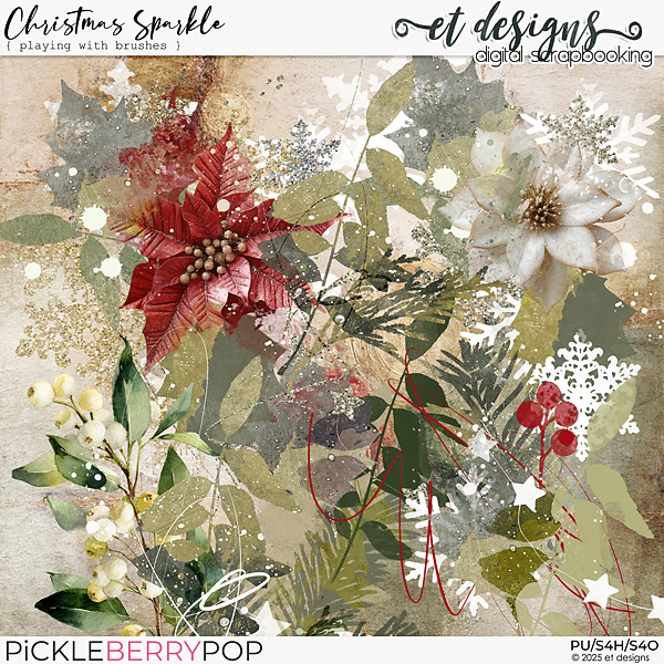Christmas Sparkle Playing with Brushes by et designs