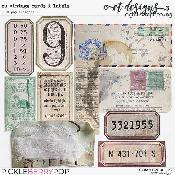 CU Vintage Cards & Labels by et designs