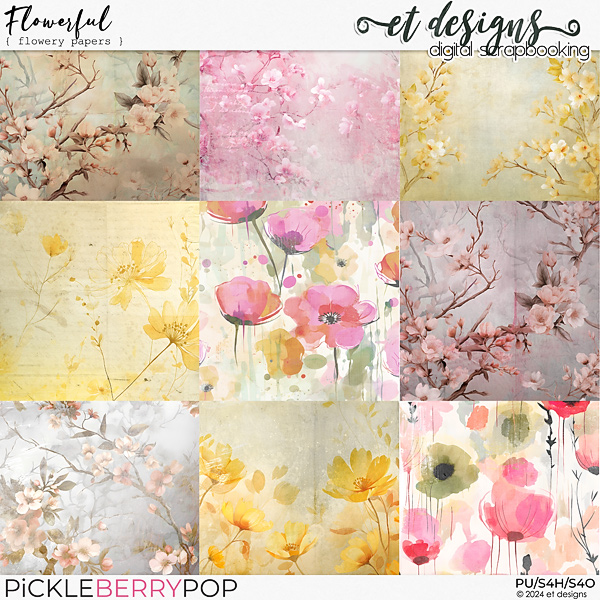 Flowerful Flowery Papers by et designs