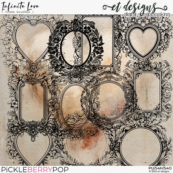 Infinite Love Frame Brushes by et designs