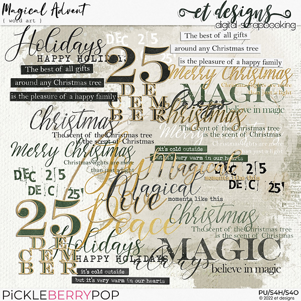 Magical Advent WordArt by et designs