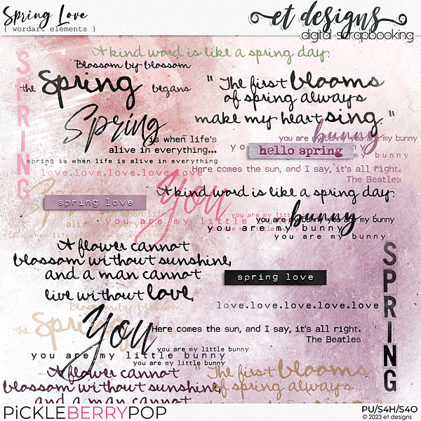 Spring Love Wordart by et designs