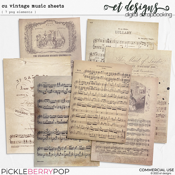 CU Vintage Music Sheets by et designs