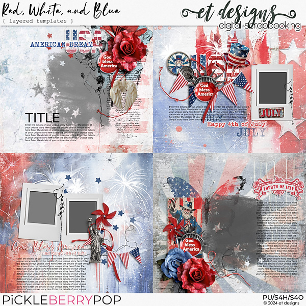 Red, White, and Blue Templates by et designs