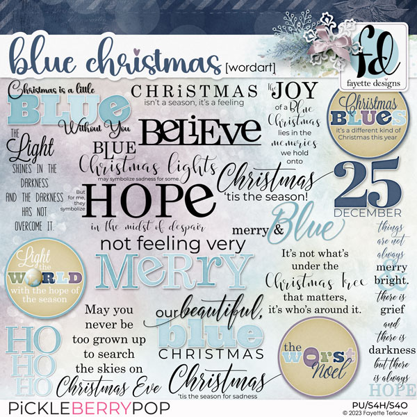 Blue Christmas: WordArt