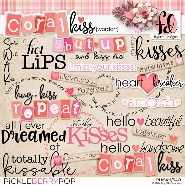 Coral Kiss: WordArt