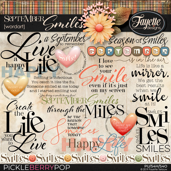 September Smiles: WordArt 