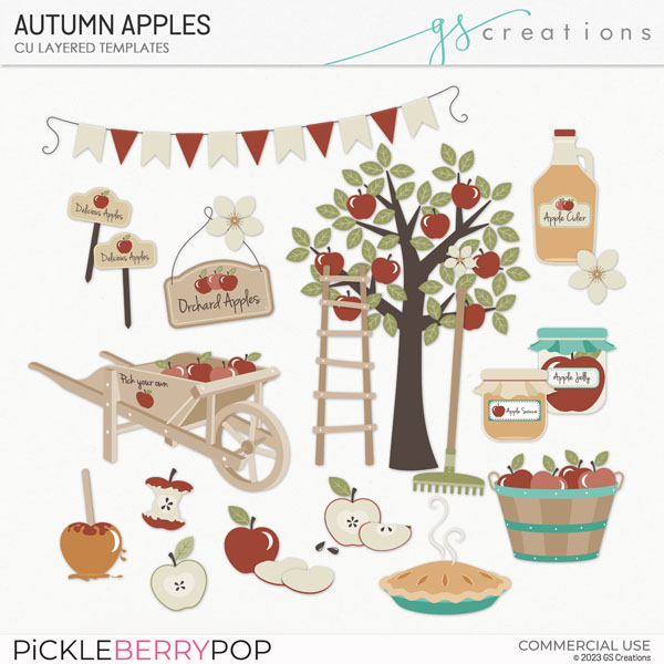 Autumn Apples Layered Templates (CU)