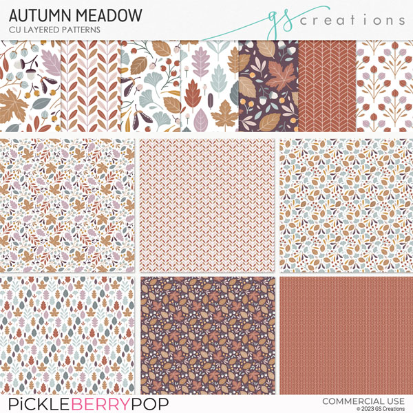 Autumn Meadow Layered Patterns (CU)