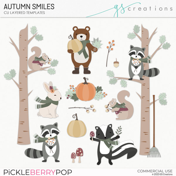 Autumn Smiles Layered Templates (CU)