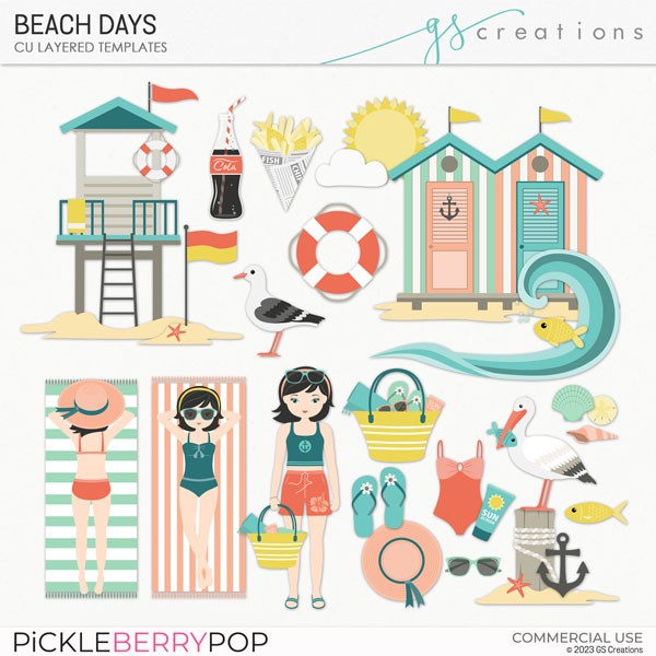 Beach Days Layered Templates (CU)