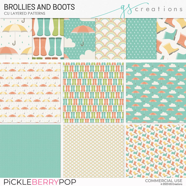 Brollies and Boots Layered Patterns (CU)