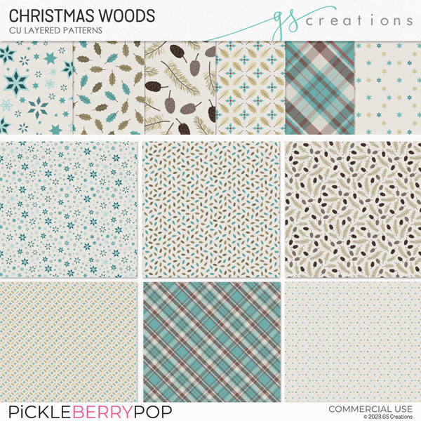 Christmas Woods Layered Patterns (CU)