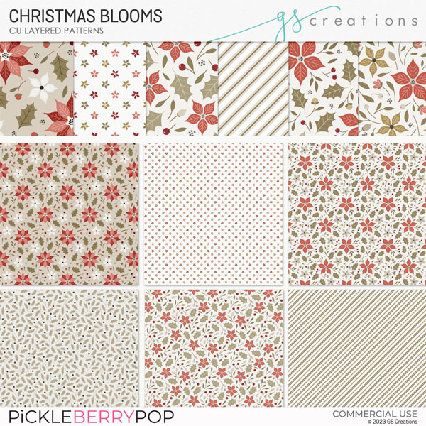 Christmas Blooms Layered Patterns (CU)