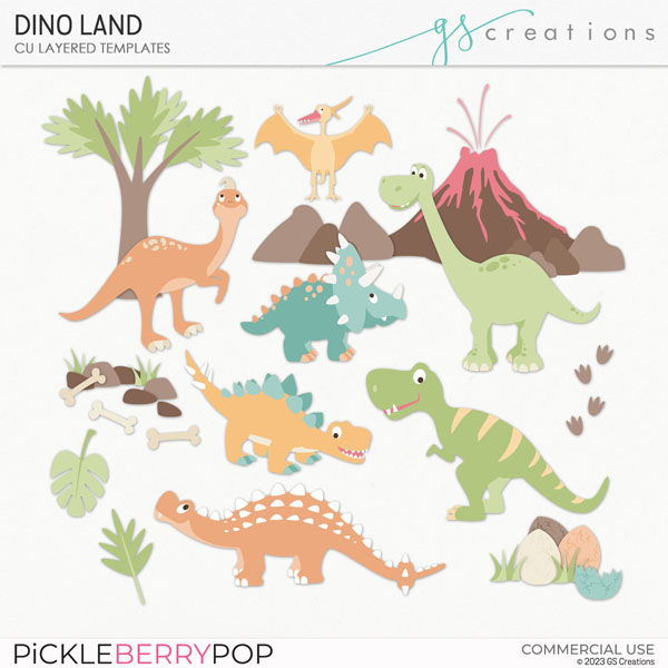 Dino Land Layered Templates (CU)