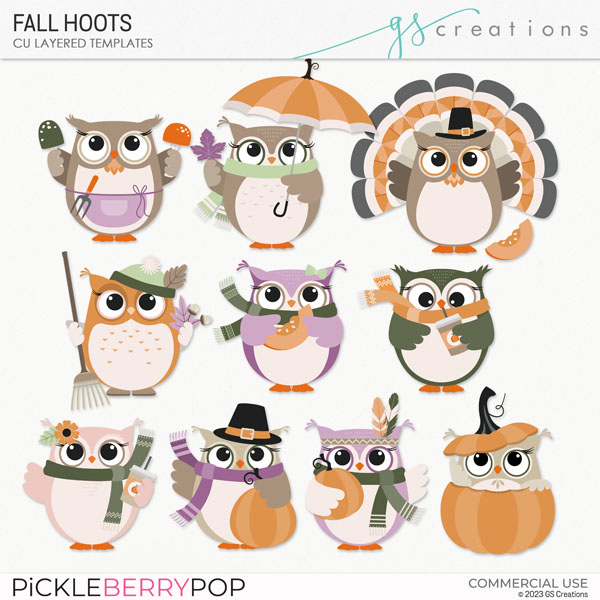 Fall Hoots Layered Templates (CU)