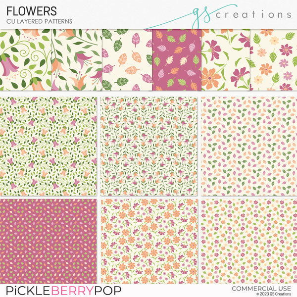 Flowers Layered Patterns (CU)