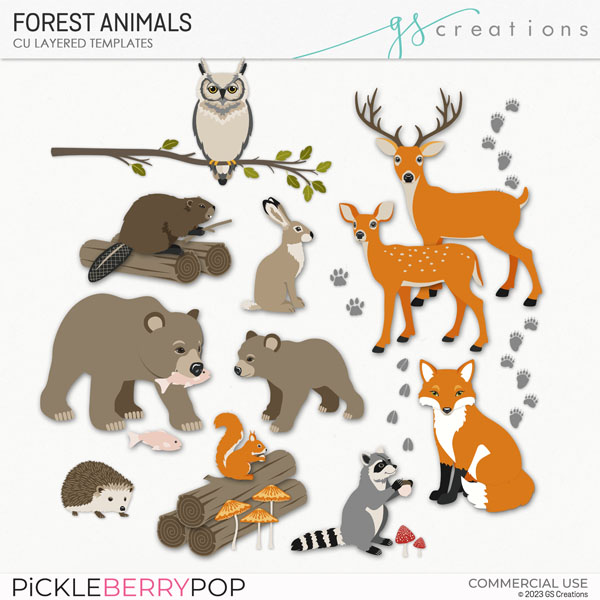 Forest Animals Layered Templates (CU)