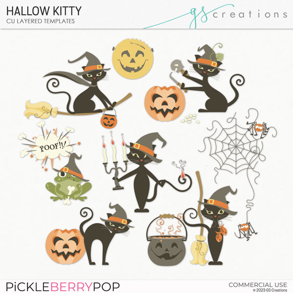 Hallow Kitty Layered Templates (CU)