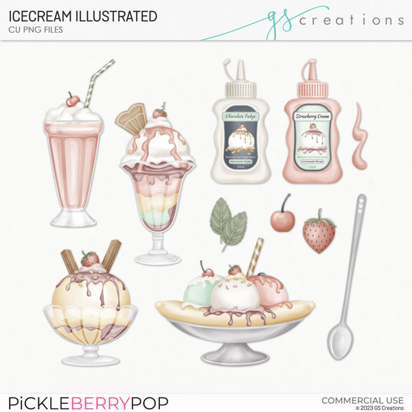 Illustrated Ice Creams (CU)