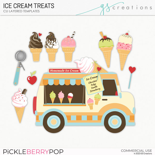 Ice Cream Treats Layered Templates (CU)