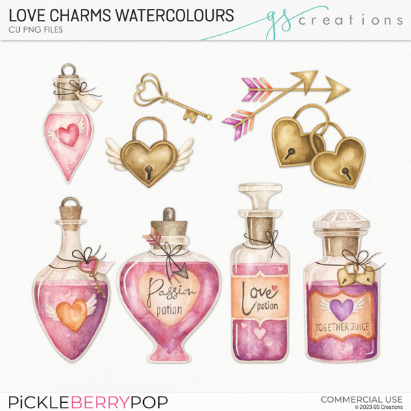 Love Charms Watercolours (CU)