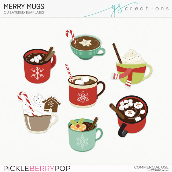 Merry Mugs Layered Templates (CU)