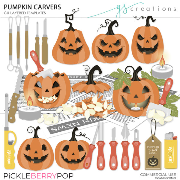 Pumpkin Carvers Layered Templates (CU)