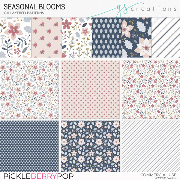 Seasonal Blooms Layered Patterns (CU)