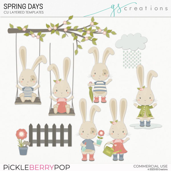 Spring Days Layered Templates (CU)