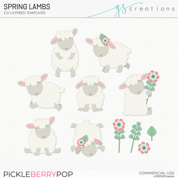 Spring Lambs Layered Templates (CU)